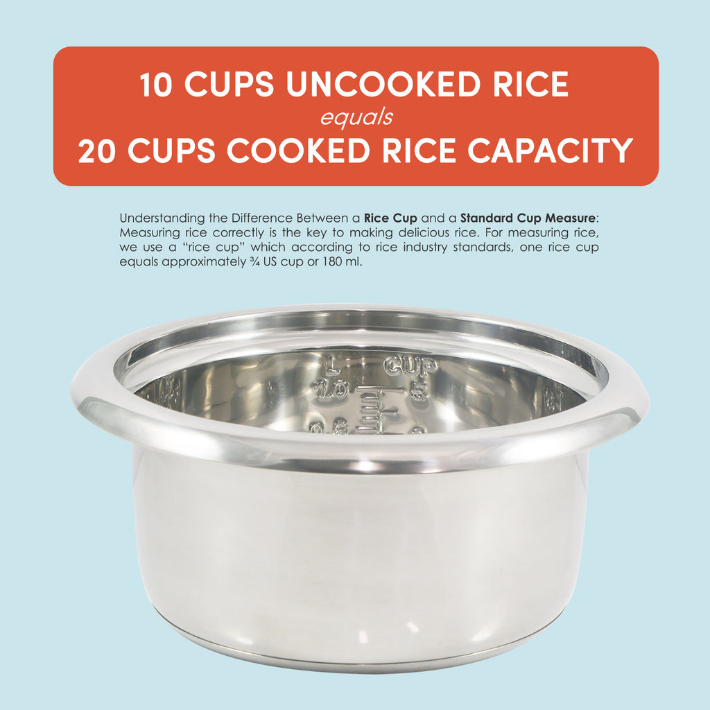10-Cup Rice Cooker with Stainless Steel Cooking Pot