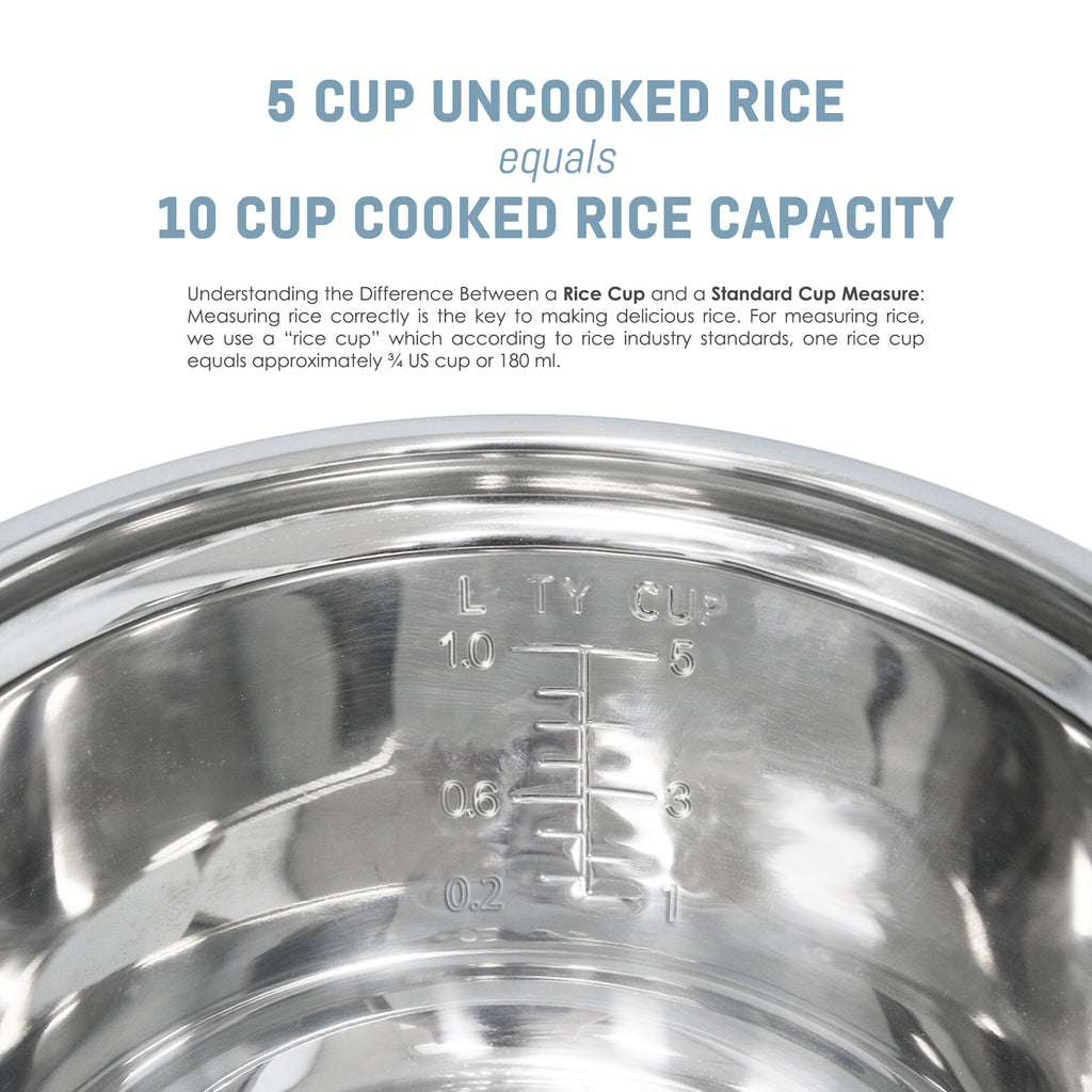 10-Cup Rice Cooker with Stainless Steel Cooking Pot