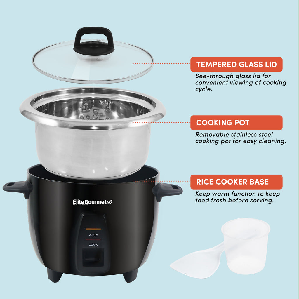 10-Cup Rice Cooker with Stainless Steel Cooking Pot