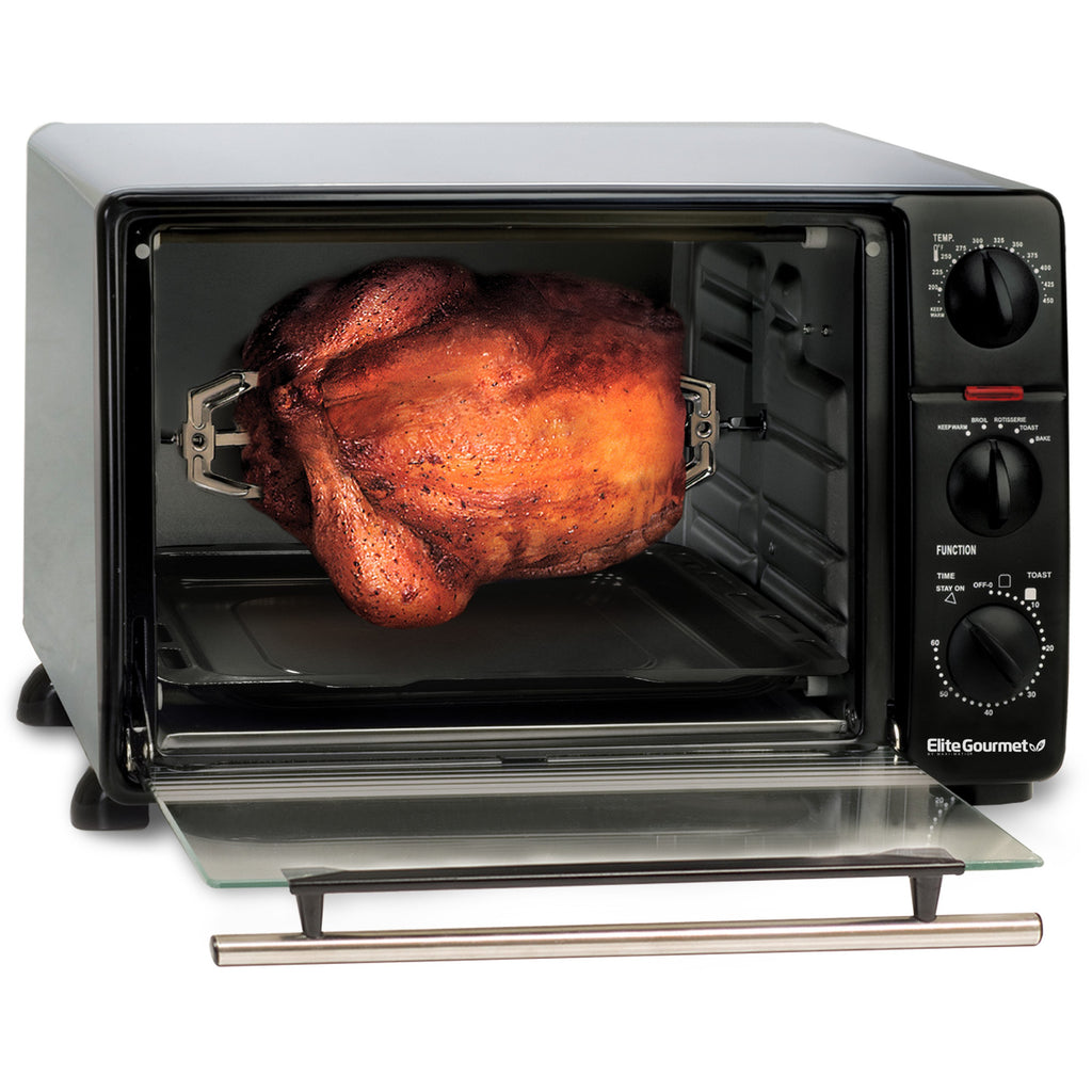 23L countertop XL rotisserie toaster oven, 6-slice.