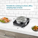 Portable for cooking school, office, camping trips or home.  Compact and space-saving, perfect for small kitchen areas & apartments.  Dimensions:  8" Length, 9" Width, 3" Height.