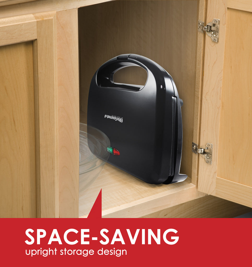 Space-Saving upright storage design.