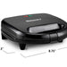 Dimensions of Waffle Maker:  8.75" Width, 8.5" Length, 2" Height.