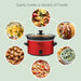 Easily Cooks a Variety of Foods. Showing various types of foods surrounding to Elite Gourmet Electric Slow Cooker.