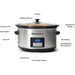 Parts Indicator:  Lid Knob, Tempered Glass Lid, Stoneware Pot, Base Handles, Base Unit, Power Button, Time Program Buttons, Low/High/Warm Selector Button, Time Display, Stoneware Pot Handles.