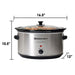 Dimensions of Slow Cooker. 16.5" Width, 12" Length, 10.5" Height.