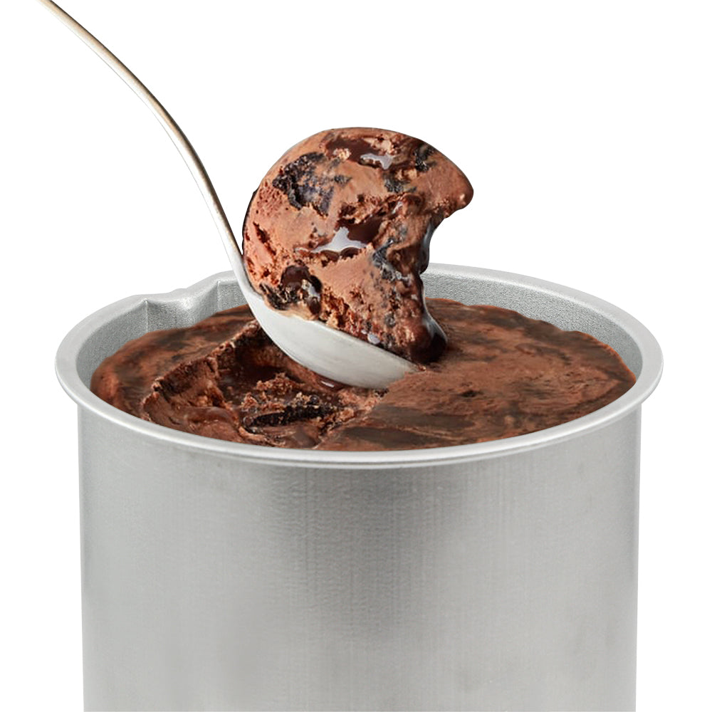 Carrying ice cream from aluminum canister