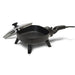 Empty mini skillet with glass lid set to side.